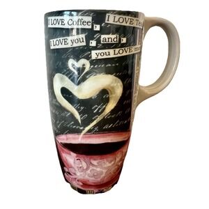 Lang Lisa‎ Kaus 18oz Ceramic Latte Mug I Love Coffee Tea You Love Me 10995036267